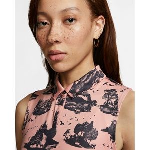 NWT Nike Women's Sleeveless Printed Golf Polo